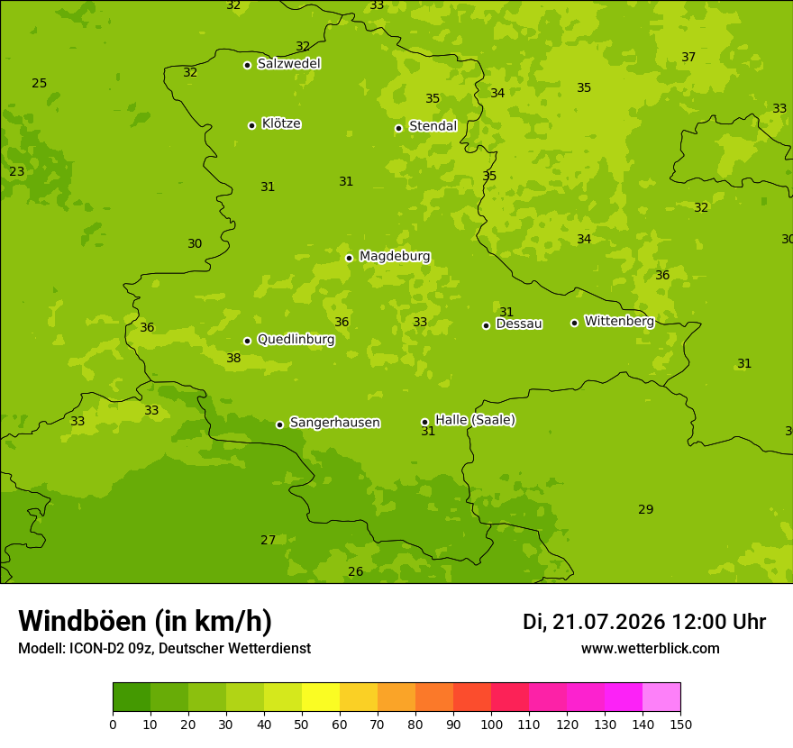 Maximale Windböen