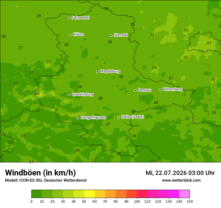 Maximale Windböen