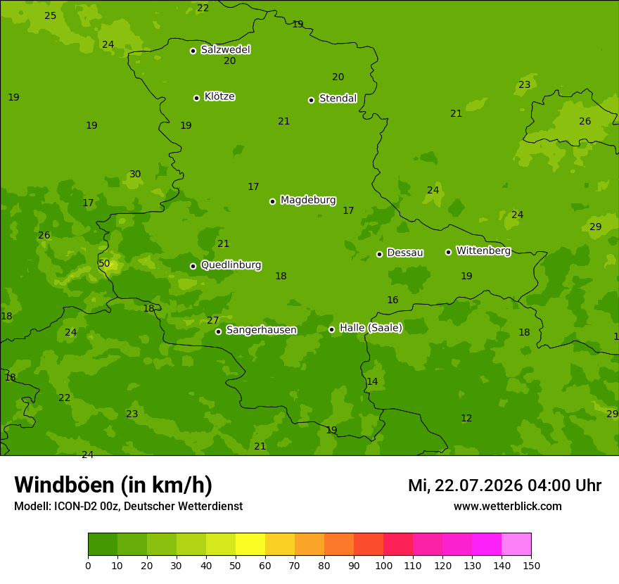 Maximale Windböen