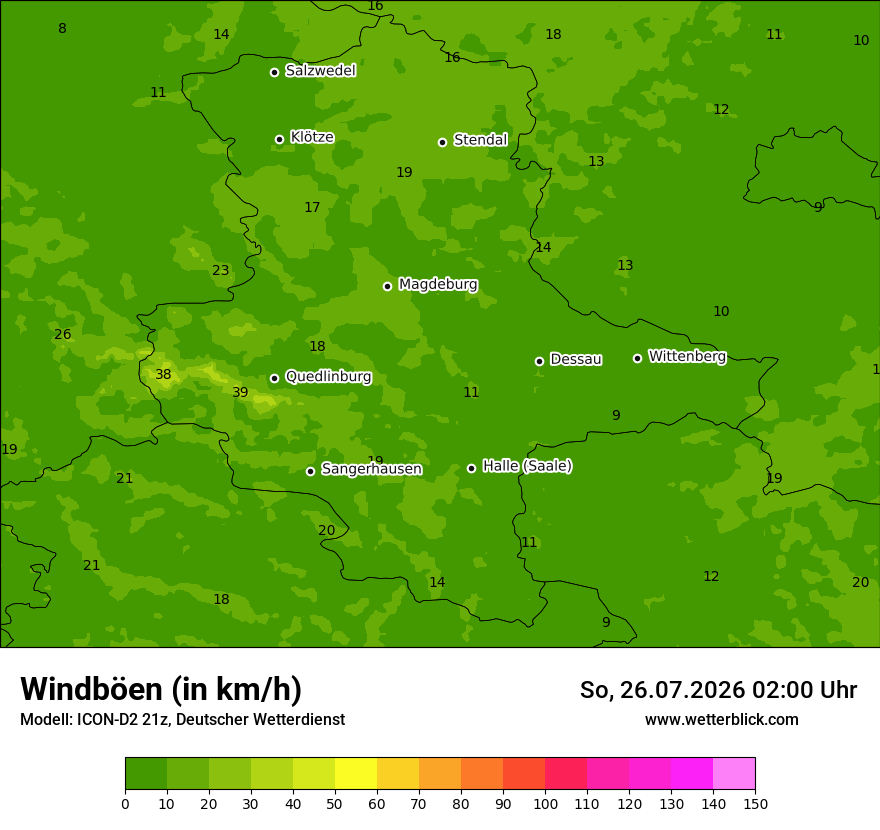 Maximale Windböen