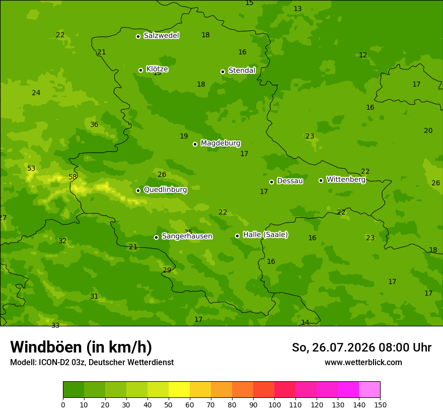 Maximale Windböen