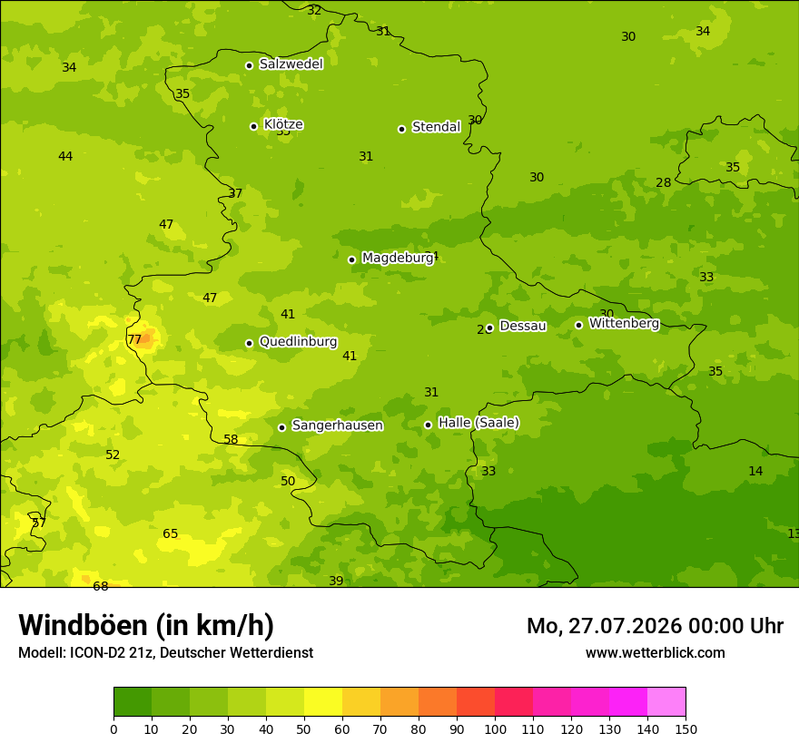 Maximale Windböen