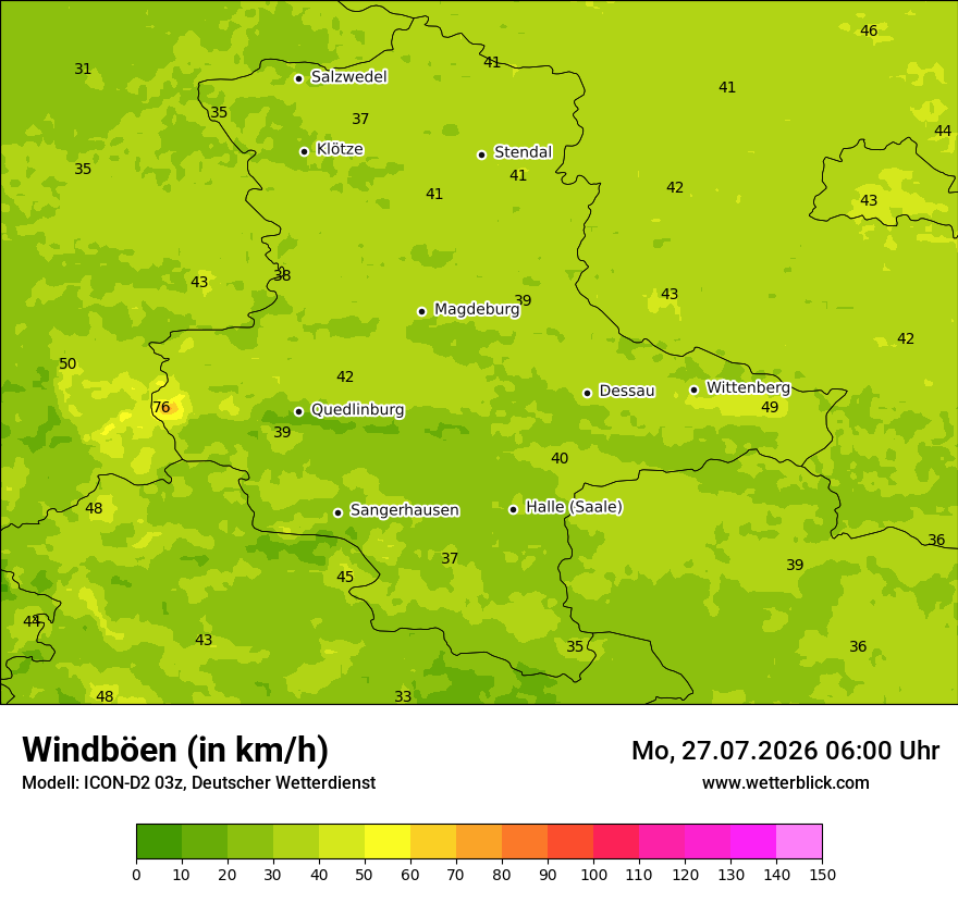 Maximale Windböen