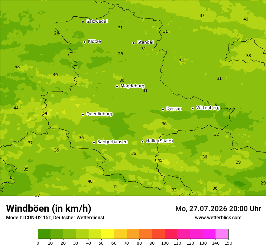 Maximale Windböen