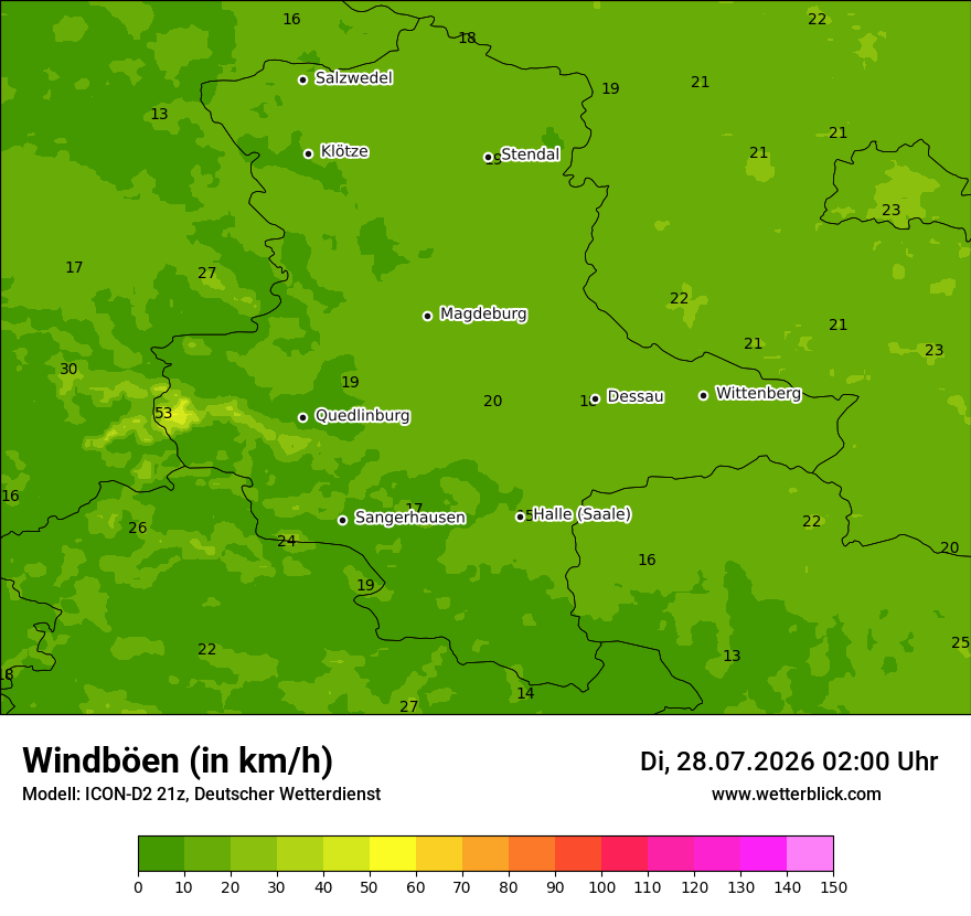 Maximale Windböen