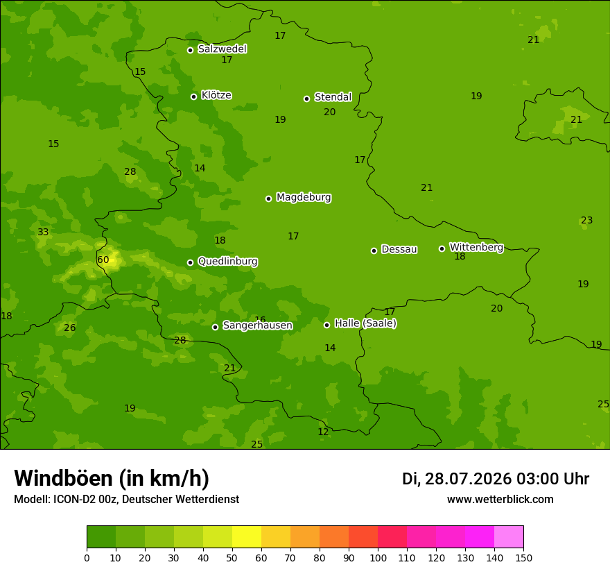 Maximale Windböen