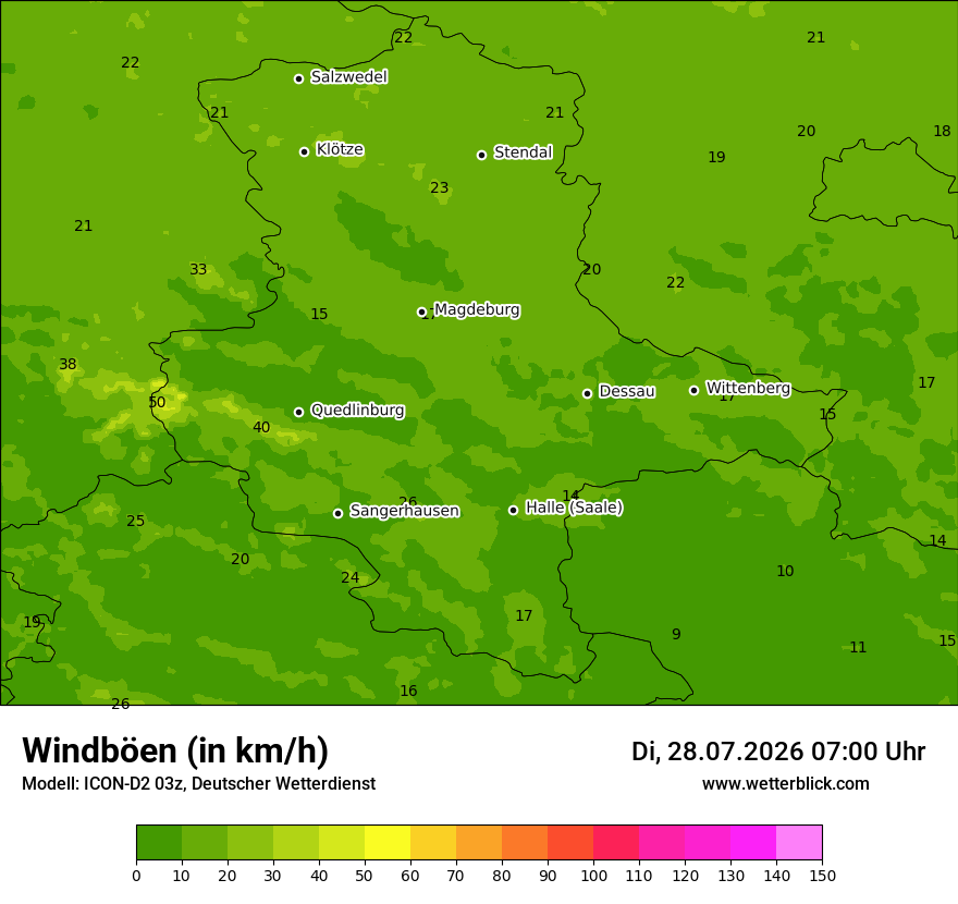Maximale Windböen