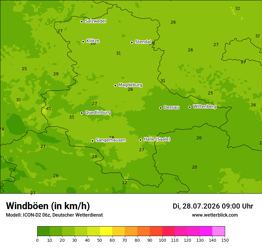 Maximale Windböen