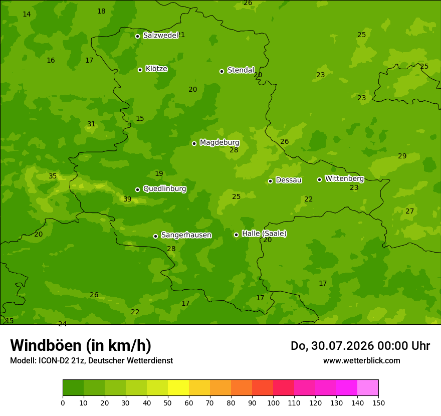 Maximale Windböen
