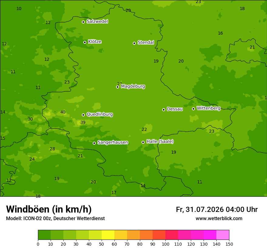 Maximale Windböen