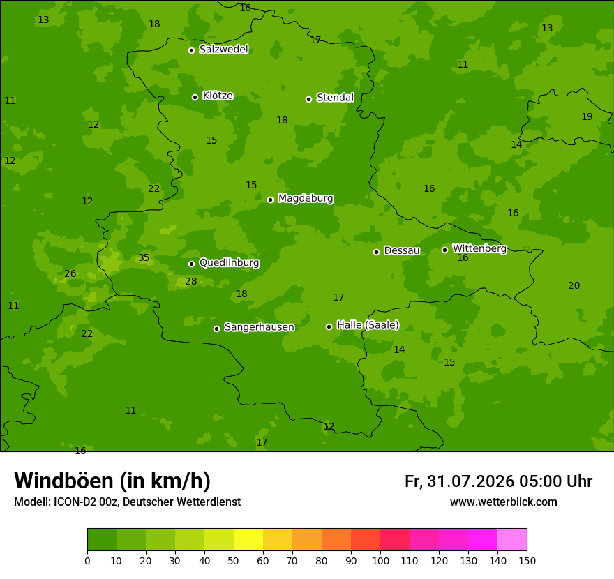Maximale Windböen