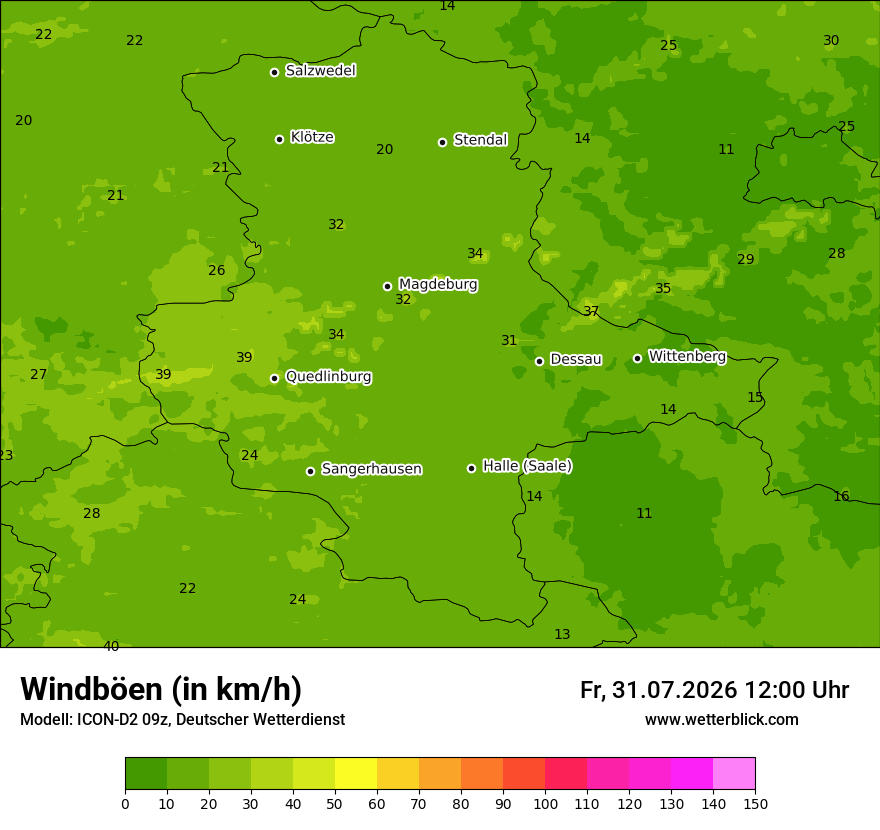 Maximale Windböen