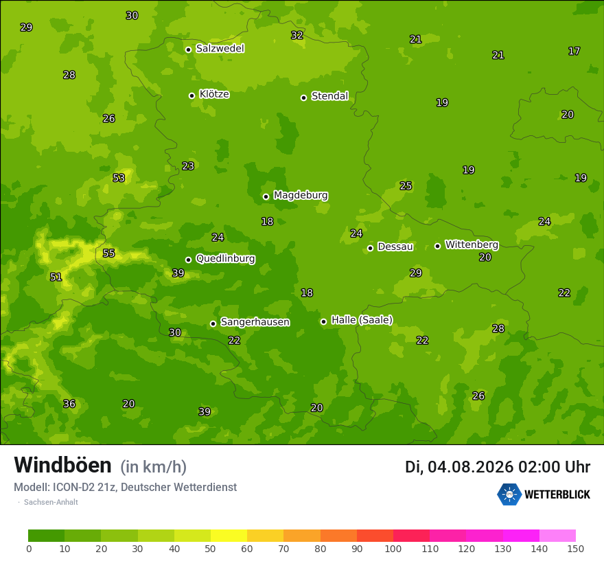 Maximale Windböen