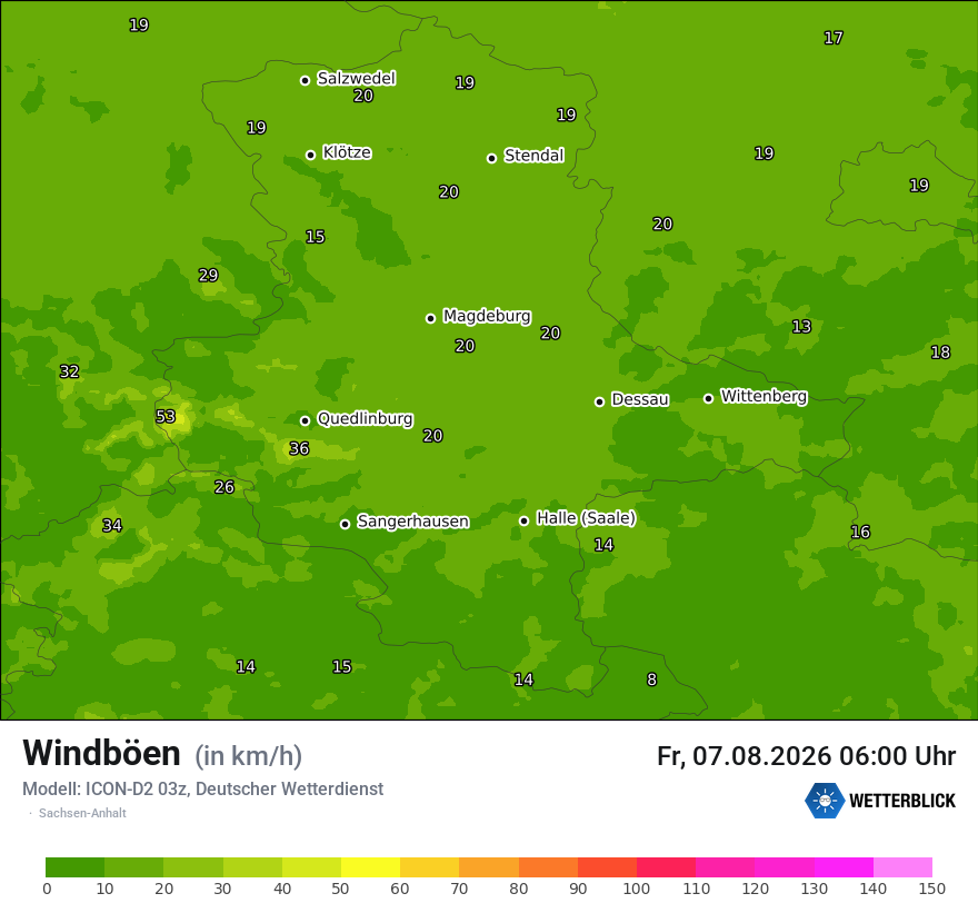 Maximale Windböen