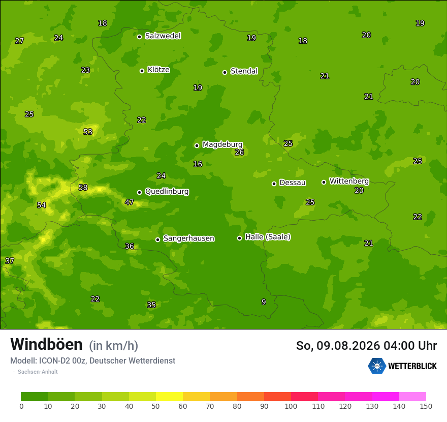 Maximale Windböen