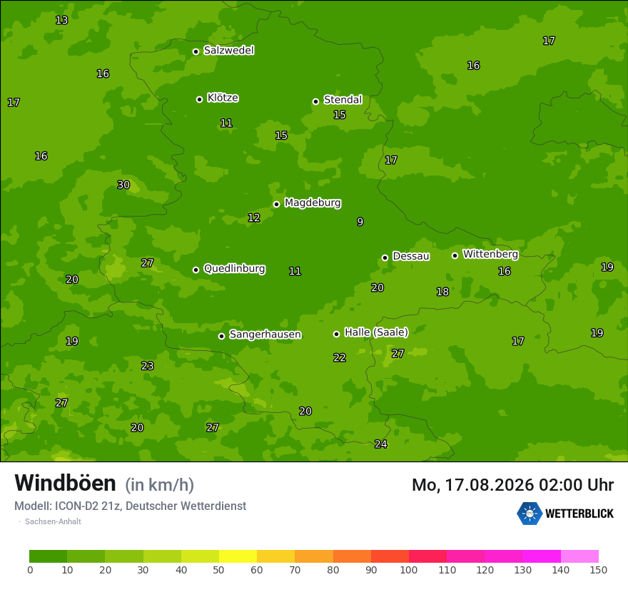 Maximale Windböen