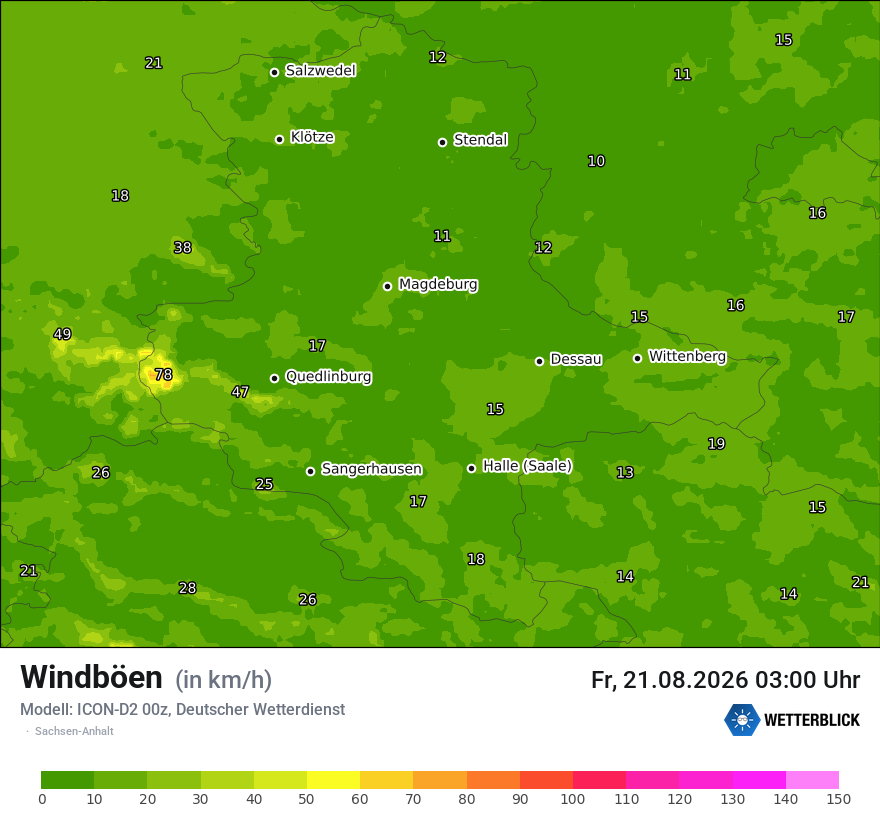 Maximale Windböen