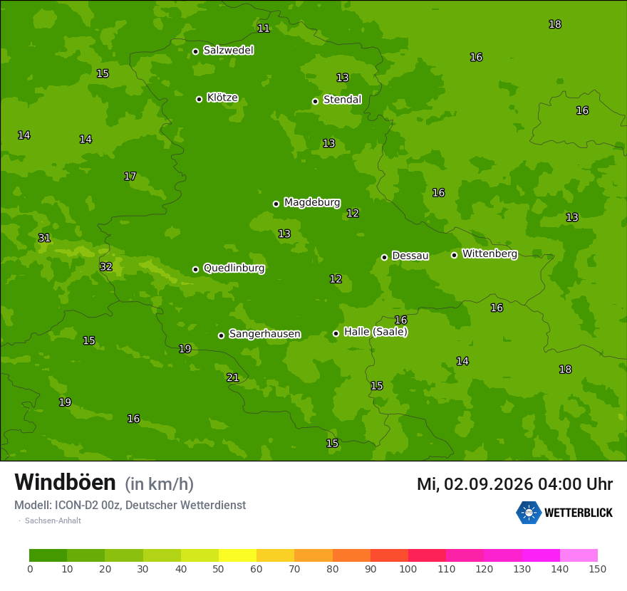 Maximale Windböen