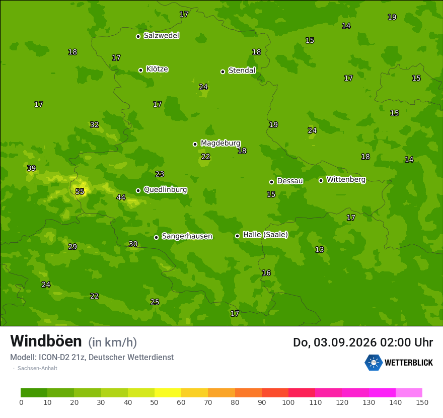 Maximale Windböen