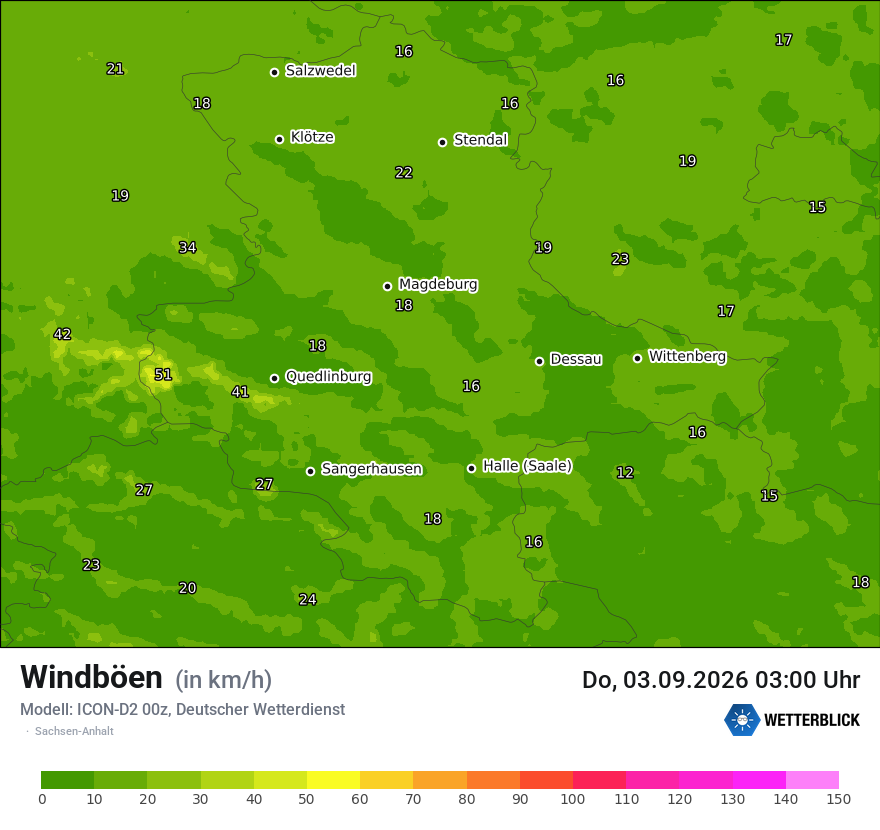 Maximale Windböen