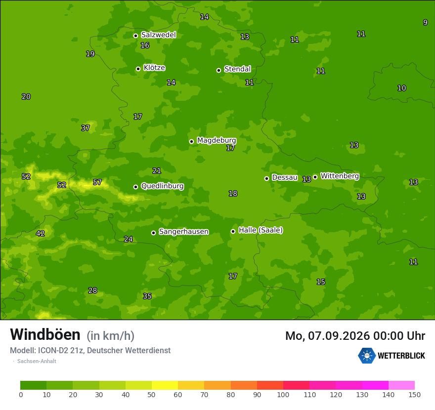 Maximale Windböen
