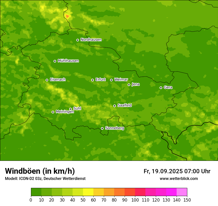 Modellkarten Windgeschwindigkeit