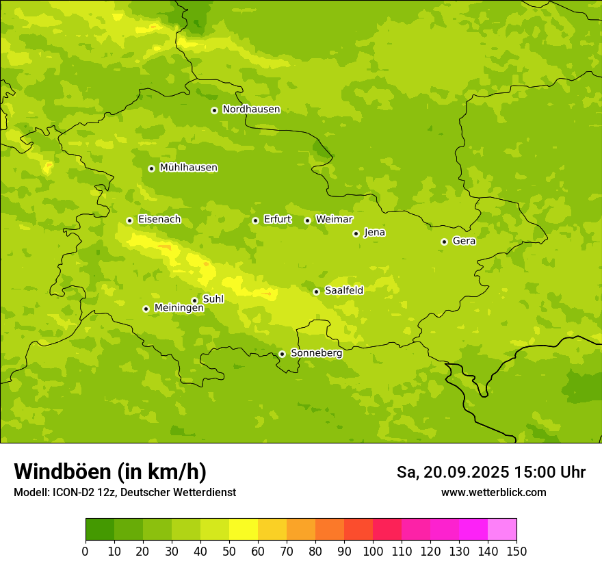 Modellkarten Windgeschwindigkeit