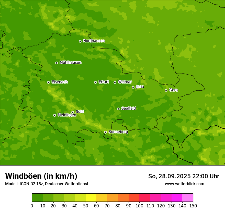 Modellkarten Windgeschwindigkeit