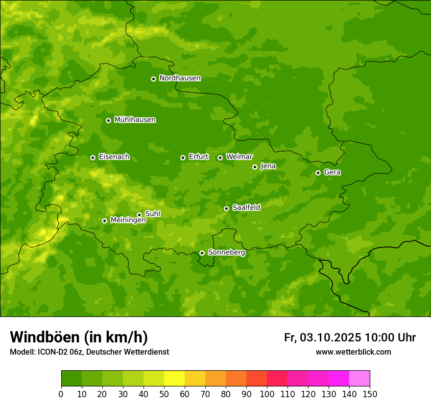 Modellkarten Windgeschwindigkeit