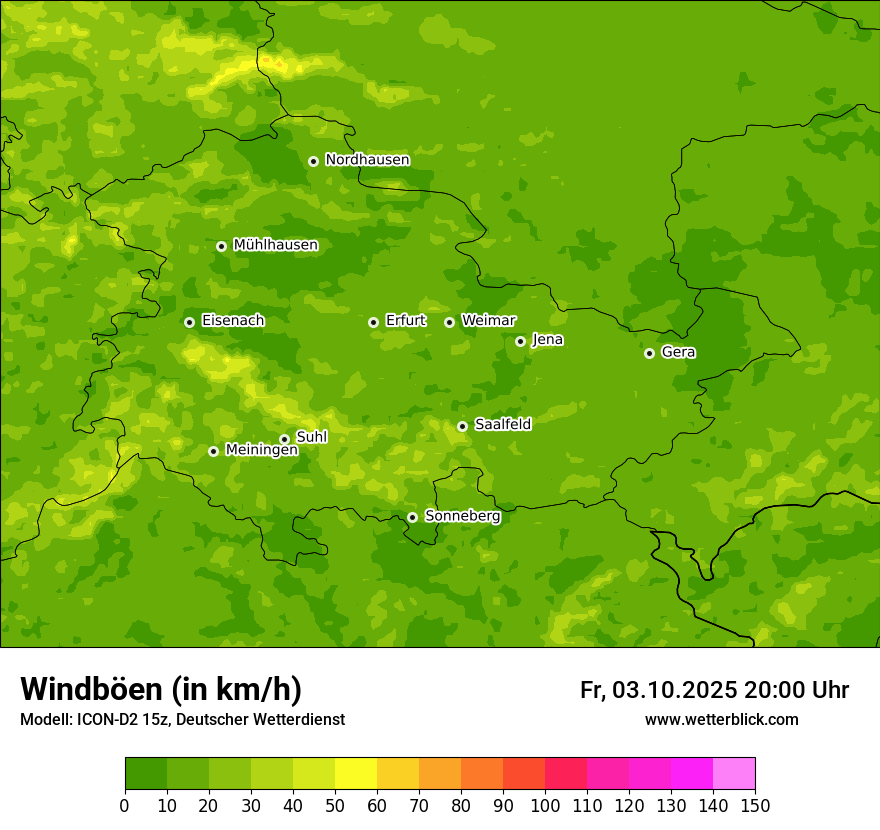 Modellkarten Windgeschwindigkeit