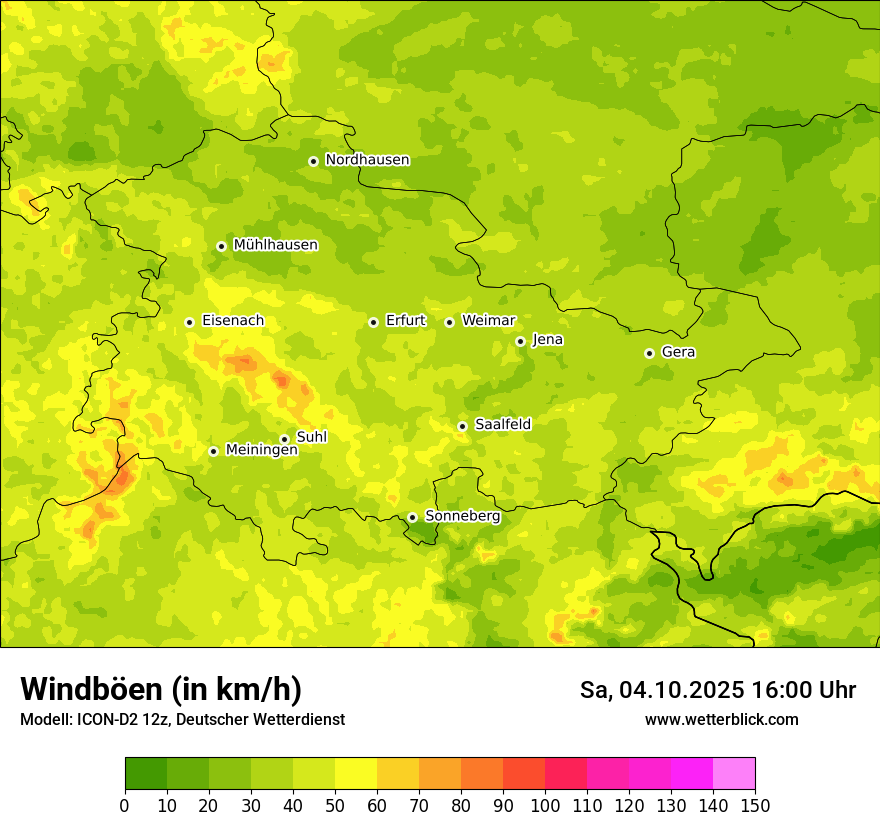 Modellkarten Windgeschwindigkeit
