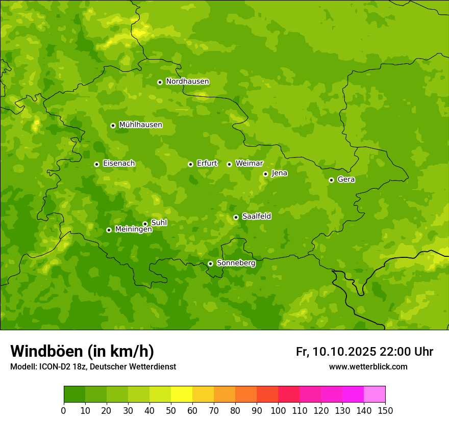 Modellkarten Windgeschwindigkeit