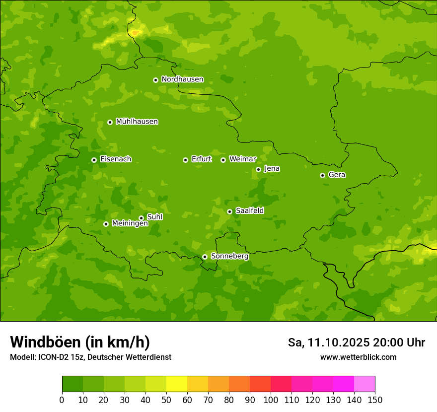 Modellkarten Windgeschwindigkeit