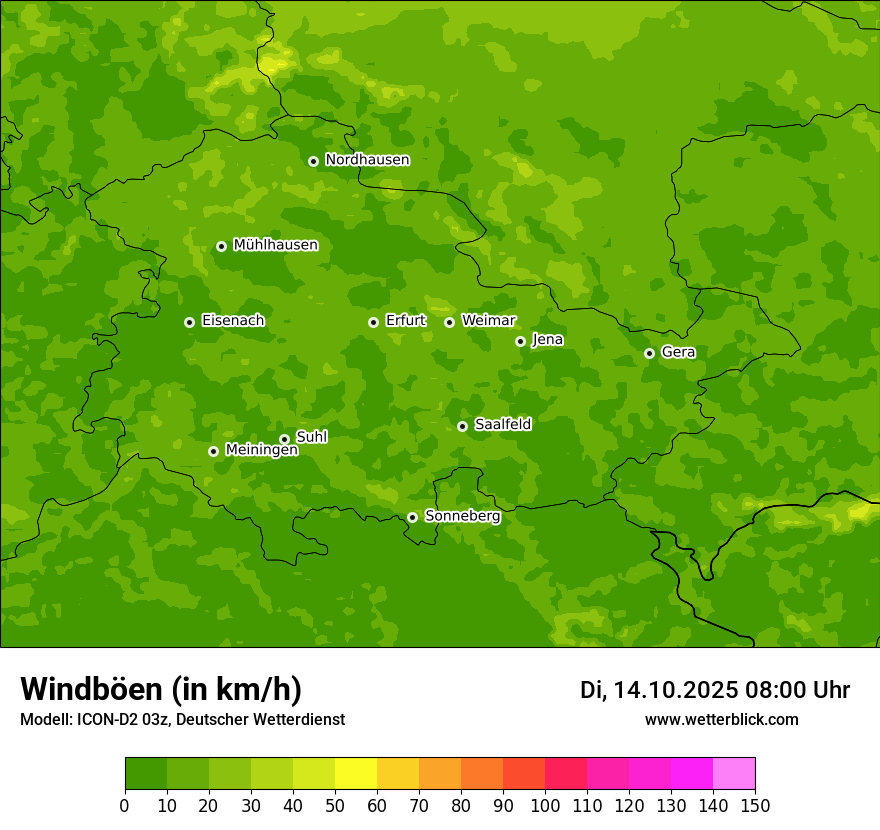 Modellkarten Windgeschwindigkeit