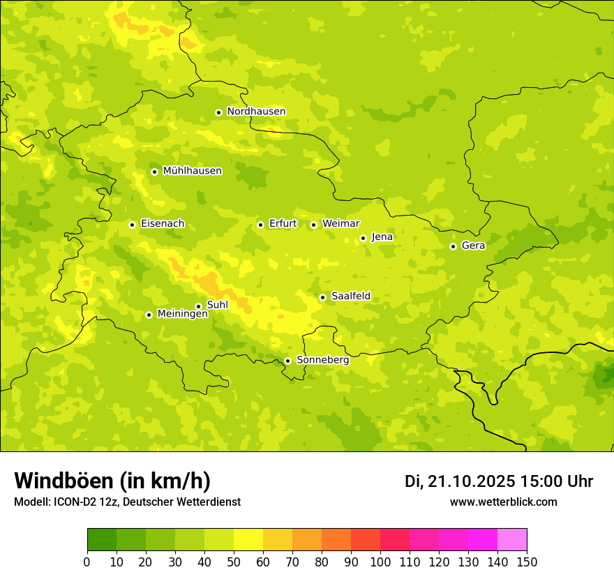 Modellkarten Windgeschwindigkeit
