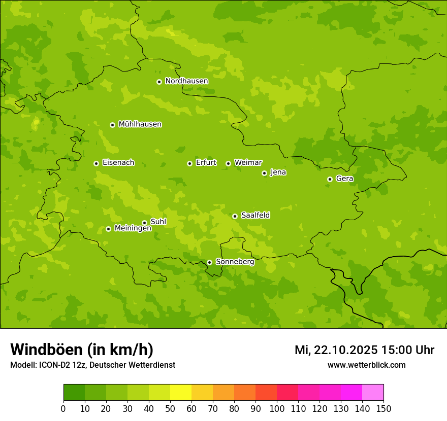Modellkarten Windgeschwindigkeit