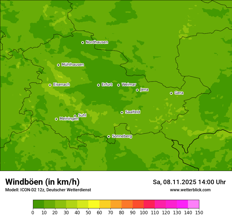 Modellkarten Windgeschwindigkeit