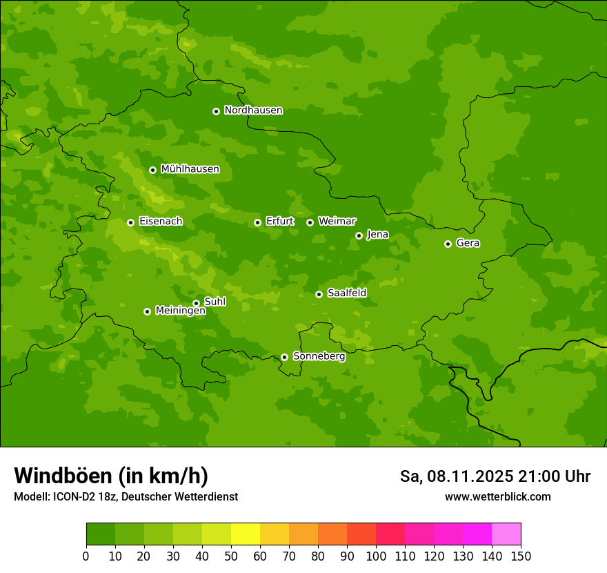 Modellkarten Windgeschwindigkeit
