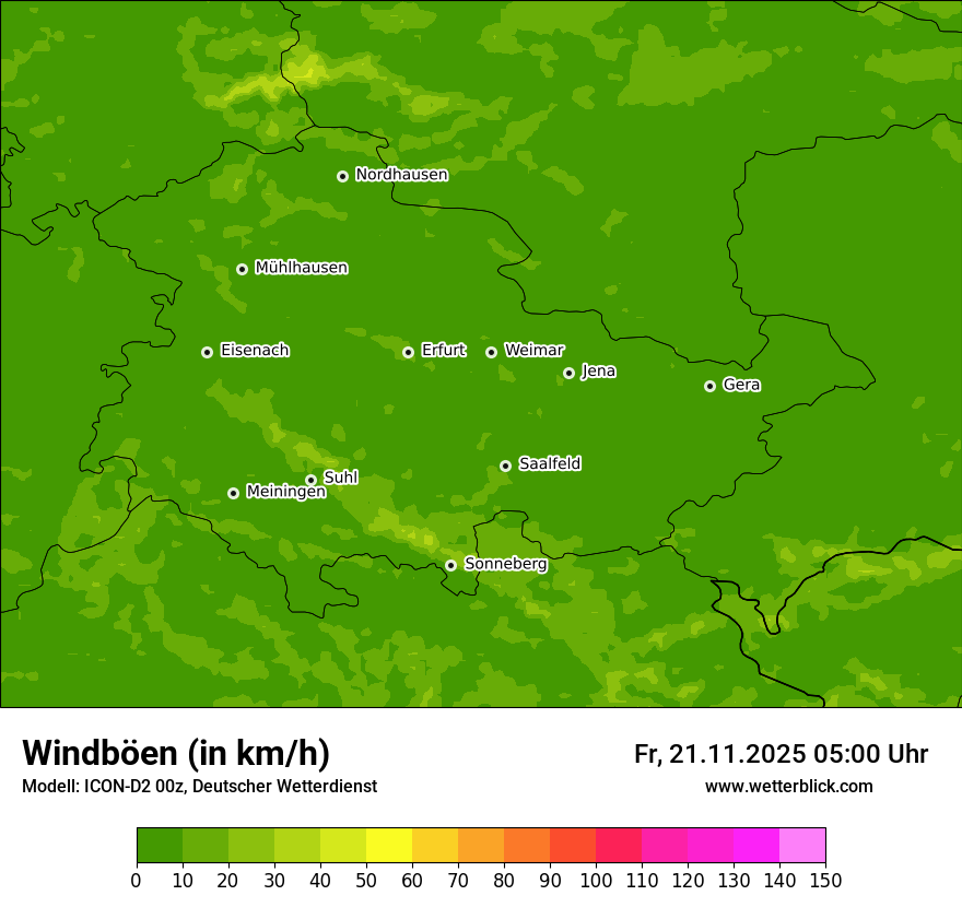 Modellkarten Windgeschwindigkeit