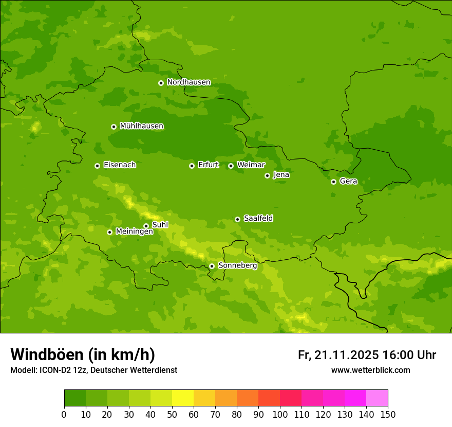 Modellkarten Windgeschwindigkeit