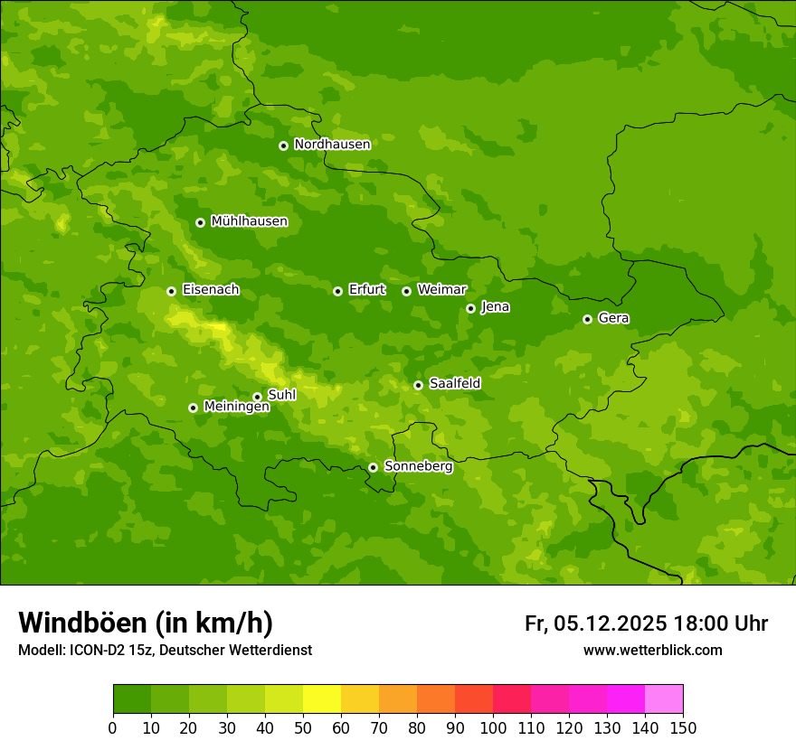 Modellkarten Windgeschwindigkeit