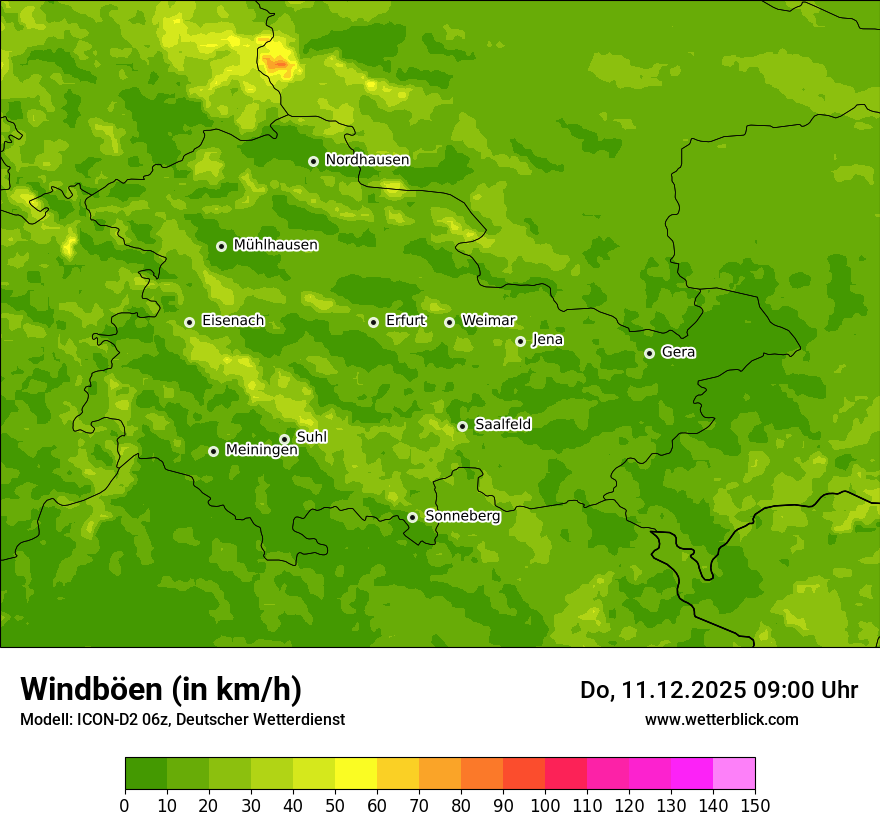 Modellkarten Windgeschwindigkeit