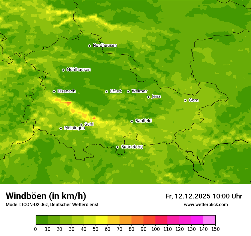 Modellkarten Windgeschwindigkeit