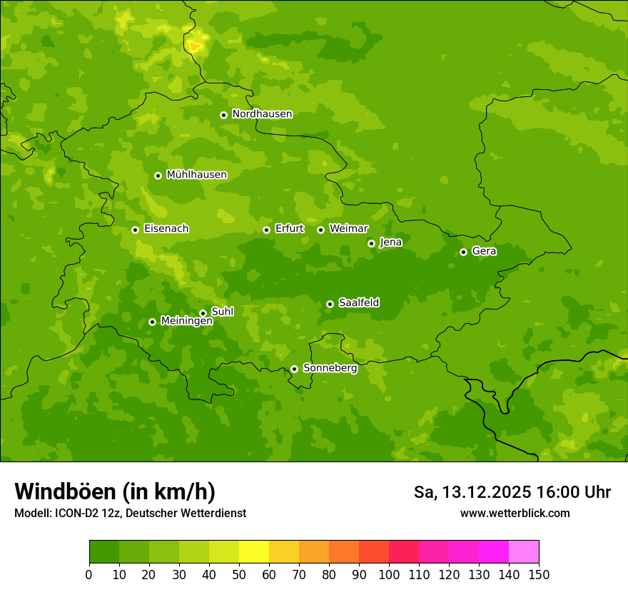 Modellkarten Windgeschwindigkeit