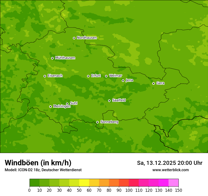 Modellkarten Windgeschwindigkeit
