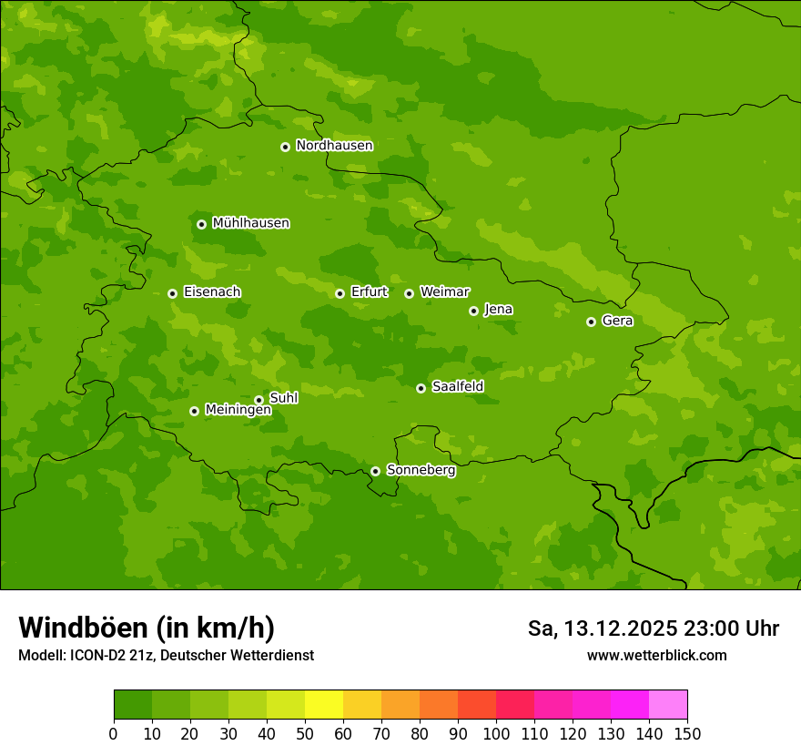 Modellkarten Windgeschwindigkeit