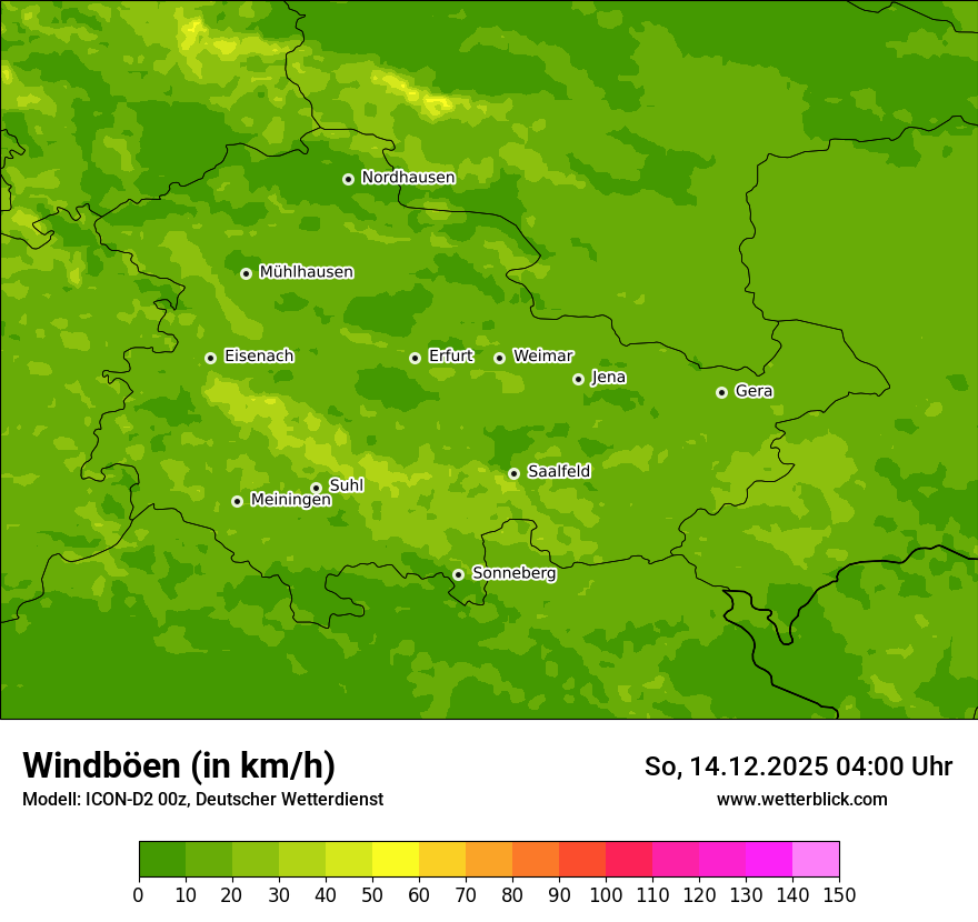 Modellkarten Windgeschwindigkeit