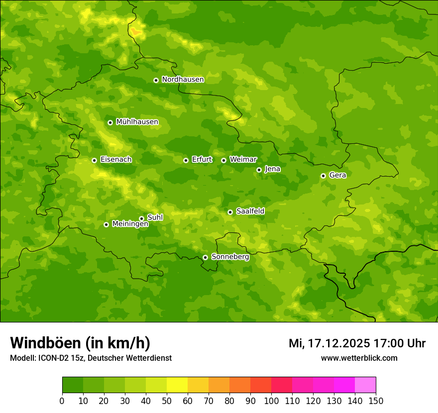 Modellkarten Windgeschwindigkeit