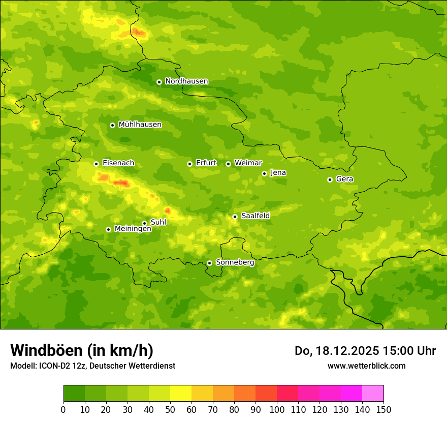 Modellkarten Windgeschwindigkeit