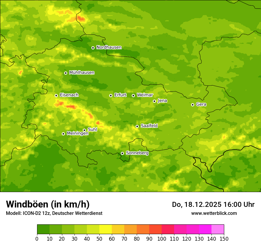 Modellkarten Windgeschwindigkeit